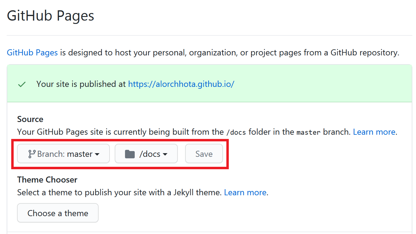 Github Pages Configuration